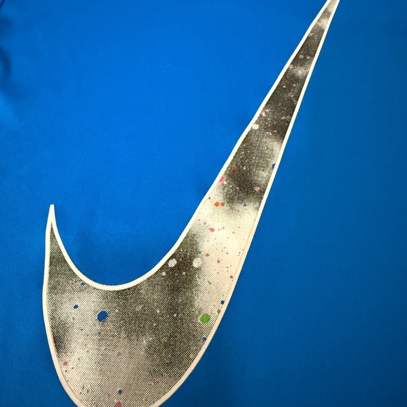 Nike Dri-FIT Vivid Blue Shirt and Shorts Set Splatter Print Size 4T - Picture 2 of 4